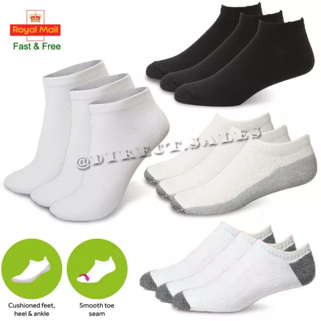 Womens Kids Soft Cushioned INVISIBLE Cotton Ankle Trainer Sports GYM Socks lot