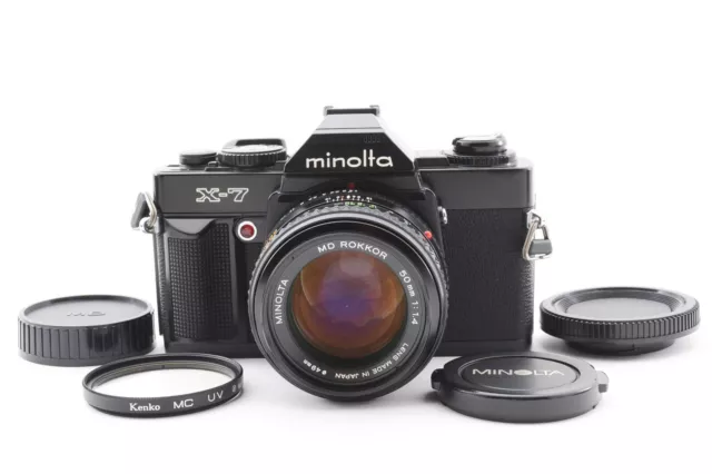 《 NEAR MINT+ 》 Minolta X-7 SLR Film Camera Black MD Rokkor 50mm f1.4 From Japan
