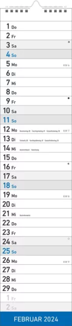 Streifenplaner Blau Kalender 2024 - 11,3x55,3cm - Terminplaner Organisieren 3