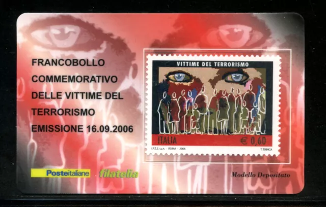 2006 - LOTTO/20989 - REPUBBLICA - 60c. VITTIME TERRORISMO - TESSERA FILAT.