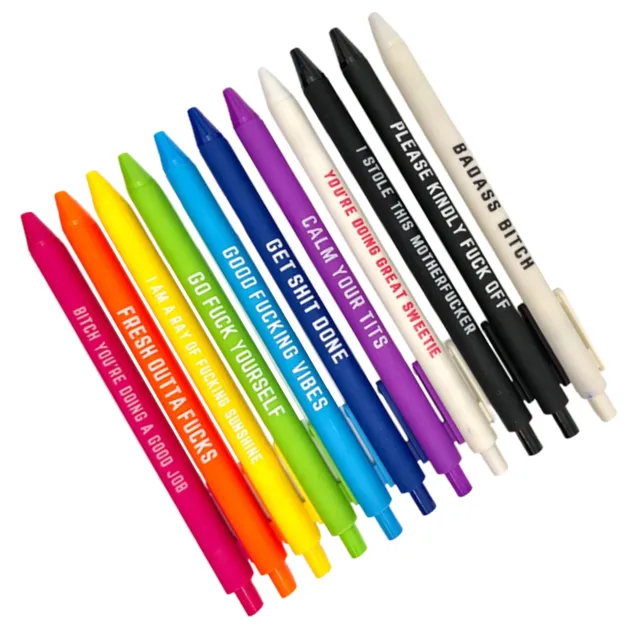 US Motivational Badass Pen Set Funny Pens Swear Word Daily Pen Set