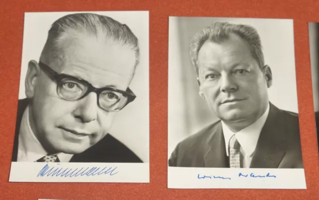 Willy Brandt Heinemann Helmut Schmidt Karl Schiller Walter Arendt Lot Autogramme 2