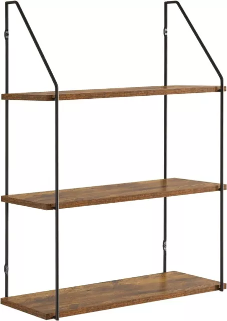 3-Tier Wall Mount Shelves Industrial Rustic Storage Shelves Floating Shelves