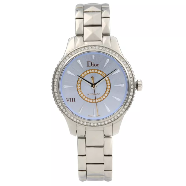 Christian Dior VIII Montaigne Diamonds Blue Dial Automatic Watch CD152510M001