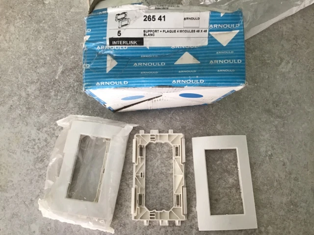 Support Goulotte Et Plaque Arnould 26531 - 2 Modules 45x45mm, Blanc, Pour Installation électrique