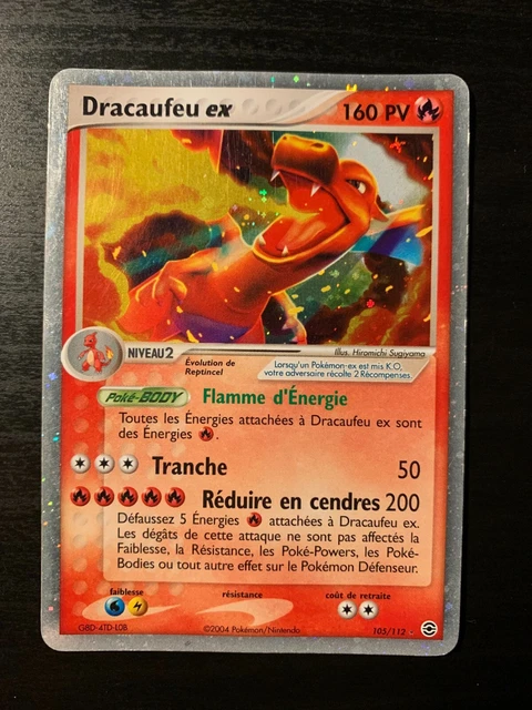 Carte Pokémon Dracaufeu 105/112 Ex Rouge Feu Vert Feuille Bloc EX Français