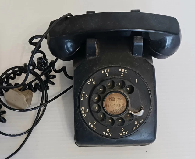 1962 Western Electric Bell System Black Rotary Dial Phone Model CD500