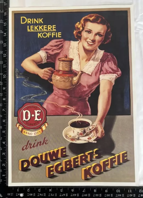 Douwe egberts koffie coffee  advertising poster sign PAPER