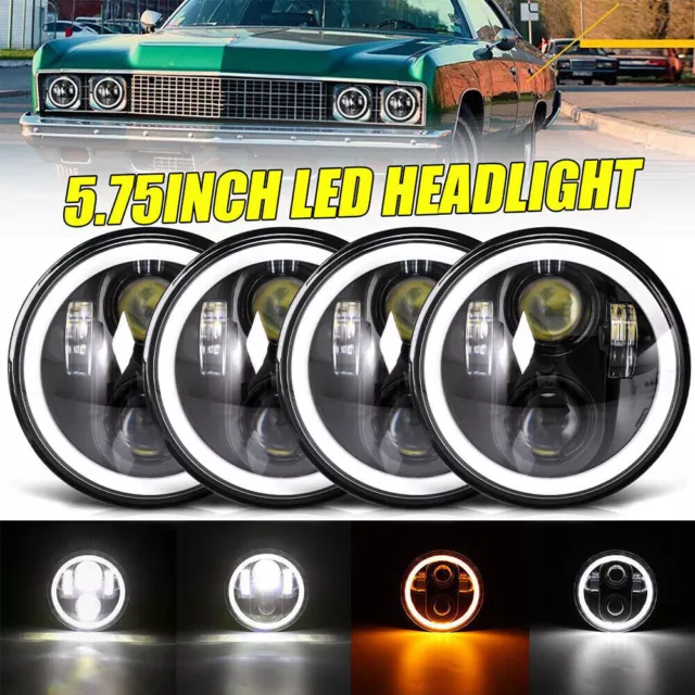 4PCS 5.75" 5-3/4" Round LED Headlights for GMC C15/C1500 1961-1972 Pickup C2500 3