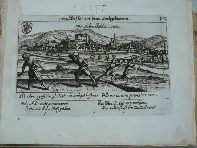 Schmalkalden, anno 1678, Meisner-Kieser, Kupferstich, Blattmaß: 15x18 cm.,