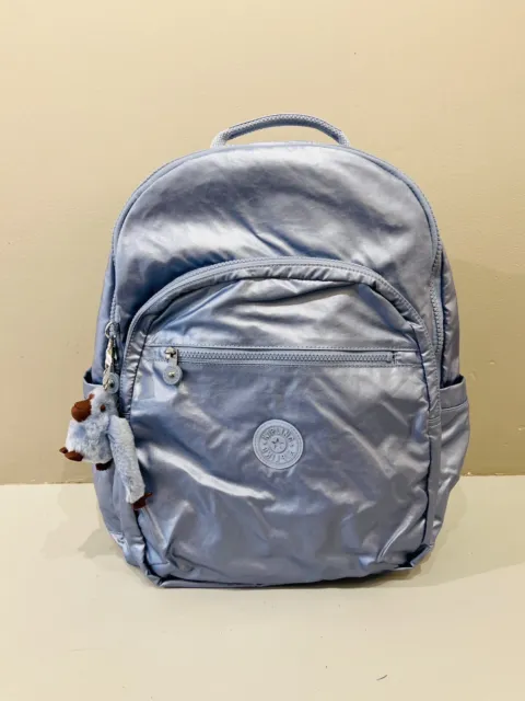 Kipling SEOUL Extra Large 17”Laptop Backpack Pebble Blue Metallic NEW