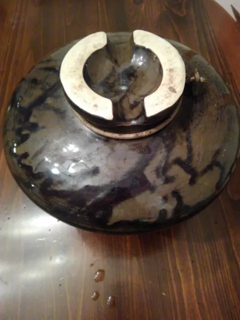 VTG Antique Large Brown Insulator Ceramic 11" Mushroom 3 Tier High Voltage
