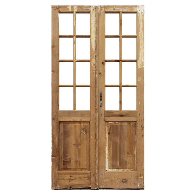 Pair of Reclaimed 43" French Double Doors, NED2148