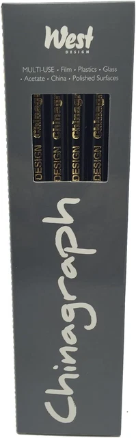 Lápices marcadores chinagráficos - caja negra de 12