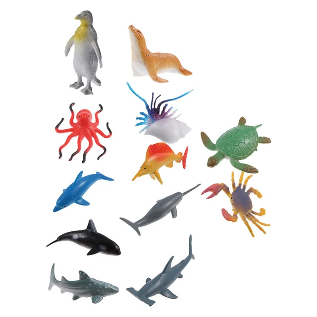 12 pz giocattoli da bagno animali marini giocattolo animale oceano plastica bambino