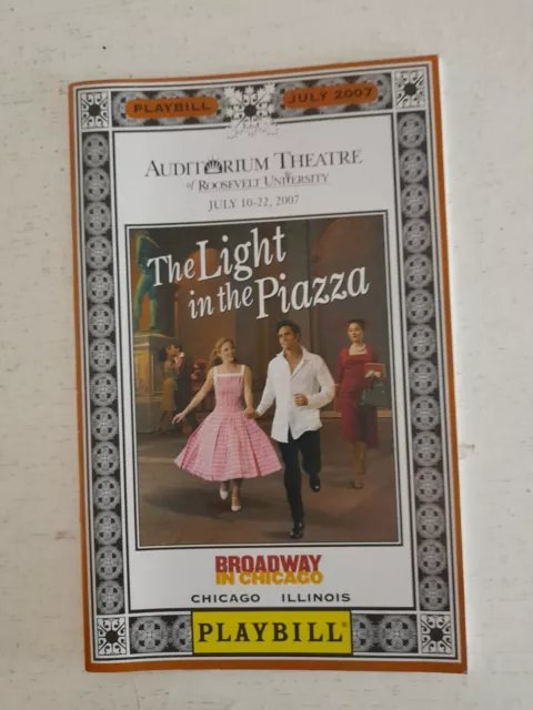 Rare Playbill Auditorium Theatre Chicago The Light in the Piazza Programme 2007