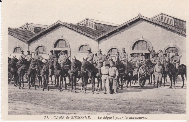 Cpa Camp De Sissonne Le Depart Pour La Manoeuvre