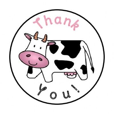 30 CUTE COW IN BUCKET ENVELOPE SEALS LABELS STICKERS PARTY FAVORS 1.5" ROUND 
