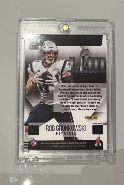 2022 Panini Rob Gronkowski Super Bowl LII Autograph Silver Prizm - On Card Auto 2