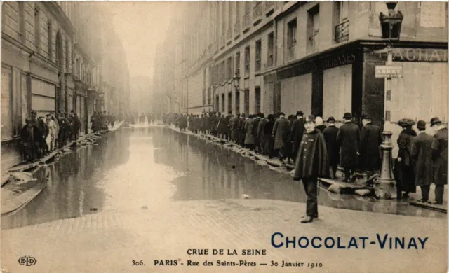 CPA PARIS Crue de la Seine 1910 Rue des Saints-Peres (579197)