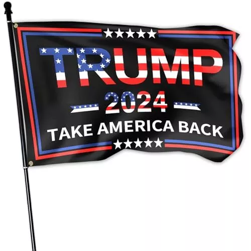 Trump 2024 Flag 3x5 Ft Outdoor Take America Back Flag Polyester Double Sided ...