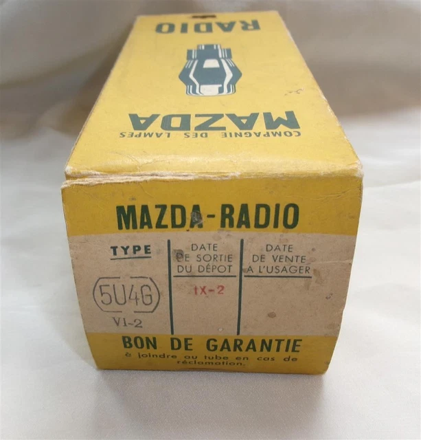 Lampe Redresseuse GZ34 Mazda NOS – Valve Testée – Fabriquée Par Mullard (code F32 B6A1)