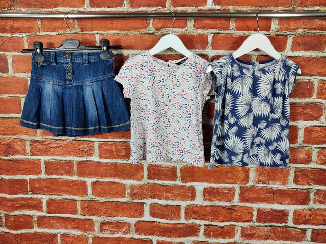 Gonna Denim Bambina Pacchetto Età 3-4 Anni Next Gap Ecc T-Shirt Maniche Corte 104Cm