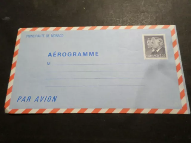 MONACO  1986, aérogramme PAR AVION timbre 3.30 francs, PRINCES, neuf**, MNH