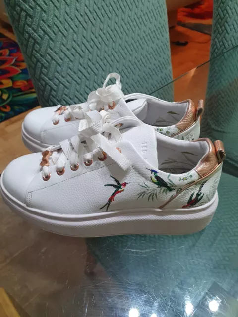 TED BAKER WHITE Lennei Floral Trainers SIZE 8 BNIB 89.99 PicClick UK