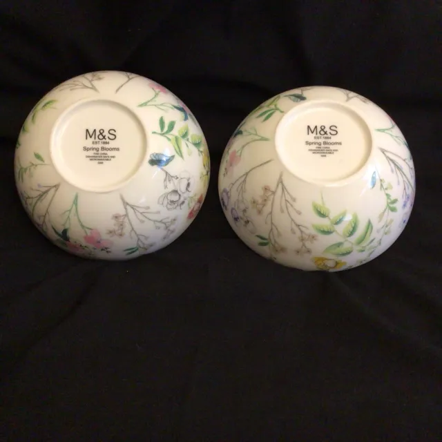 M&S Marks & Spencer - Spring Blooms 2 x Cereal Bowls - Unused - Ex Cond - Lot C