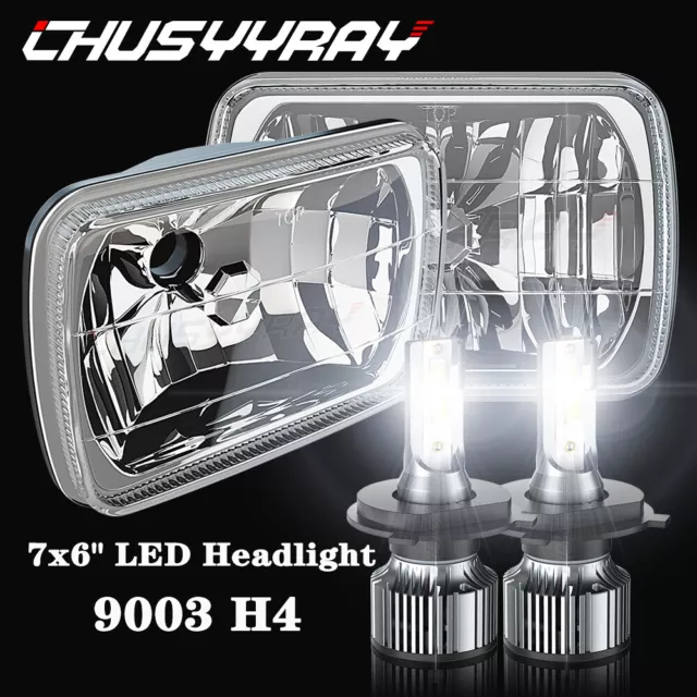 2x 5x7 7x6" LED Headlight Hi/Lo For Freightliner FL106 FL112 FL60 International