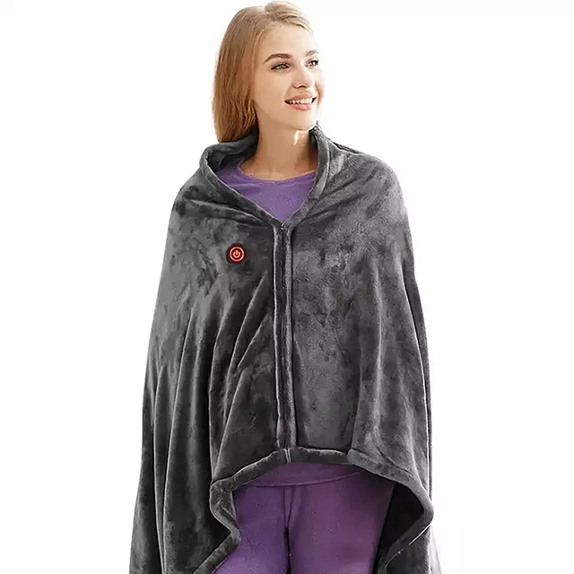 Coperta in pile riscaldata USB ricarica flanella coperta riscaldante per attività outdoor