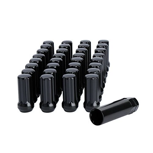 14mmx1.5 Wheel Lug Nuts, 32x Black M14x1.5 Lug Nut, Conical/Cone Bulge