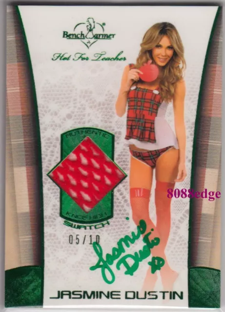 2011 Benchwarmer Knee High Swatch Auto: Jasmine Dustin #5/10 Autograph Maxim/Fhm