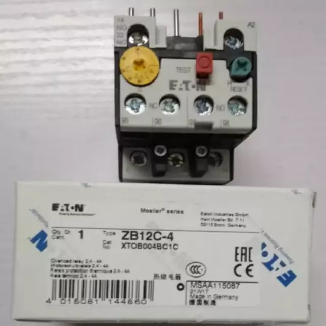 New Original EATON Thermal Overload Relay  ZB12C-4 XTOB004BC1C