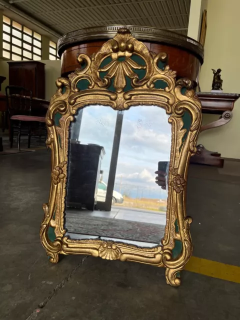 Antico piccolo specchio Luigi XV foglia oro - epoca '800-