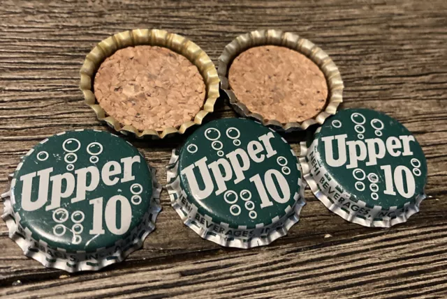 (J) Vintage Unused Cork Lined Upper 10 Soda Bottle Cap Lot Of 5 - Albany NY