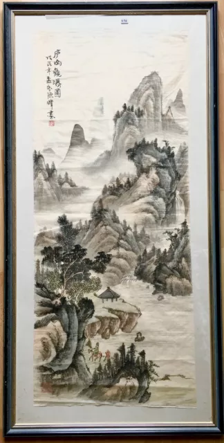Chinesische Malerei auf Seide.- Landschaft -