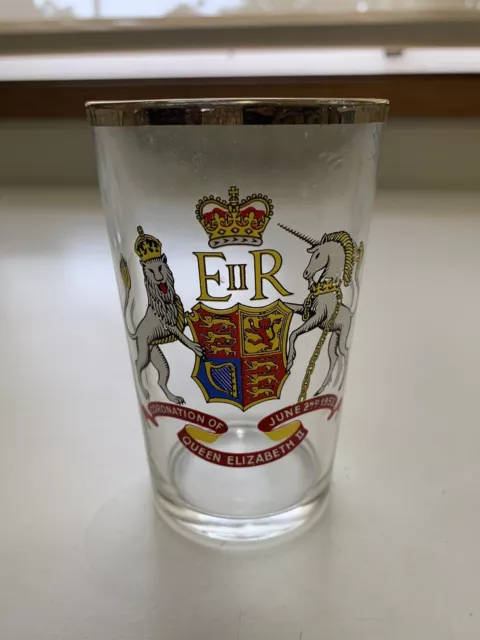 1953 Coronation Of Queen Elizabeth II Glass Tumbler