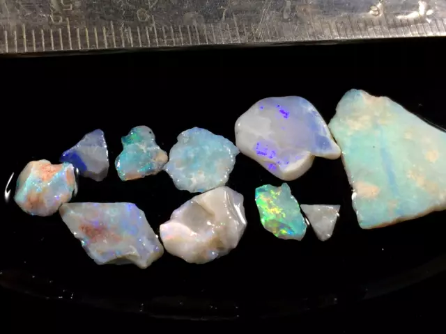 13.0tcw Lightning Ridge /CP Australian Opal small brite crystal rough/rubs