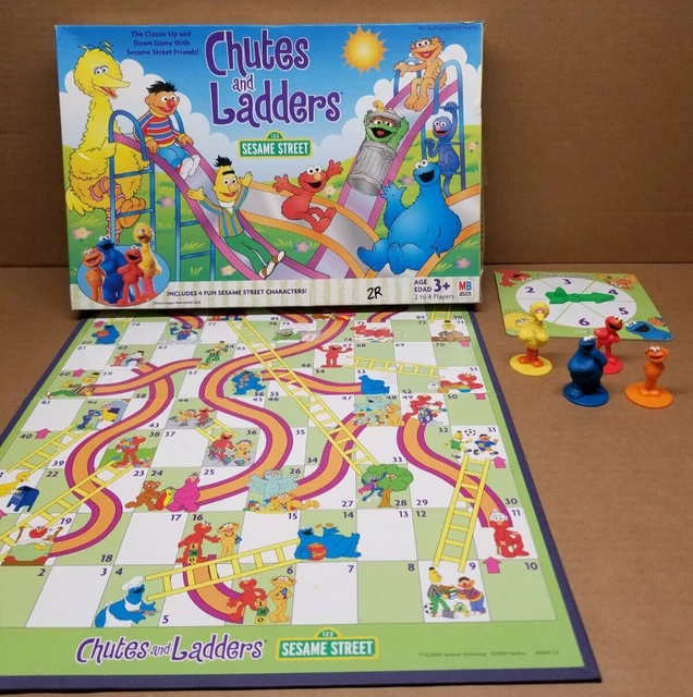 SESAME STREET CHUTES And Ladders Board Game Milton Bradley 2004 No
