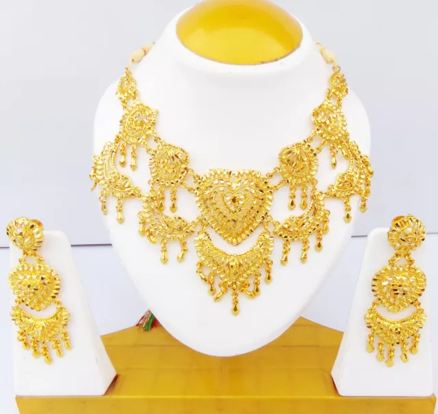 Indian Necklace Fashion Gold Plated Wedding Bridal Women Jewelry Bollywood Set