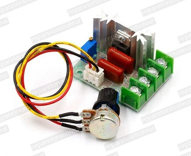 Variateur De Vitesse (Dimmer) AC 220V 2000W - Pour Moteur Ou Éclairage - Réglage De Tension - Prise FR