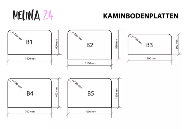 Kamin Glasbodenplatte Vorlegeplatte Kaminplatte Funkenschutz Glas Ofen Platte