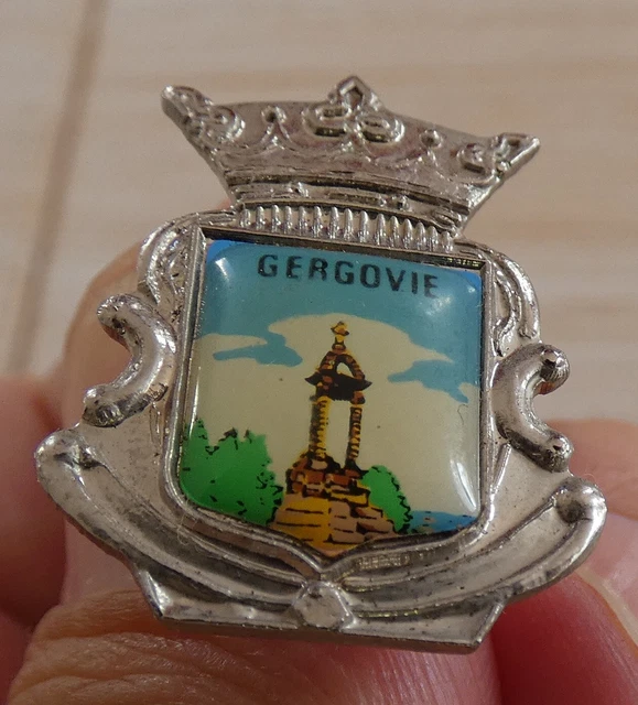 Broche Drapeau Canada Avec Fleur & Couronne - Vintage - Très Bon État