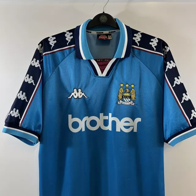 Manchester City Home Football Shirt 1997/99 Adults XL Kappa E663 3