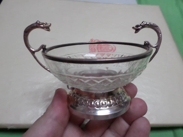 POT À ANSE en métal argenté et verre Art Déco - Années 1930, France