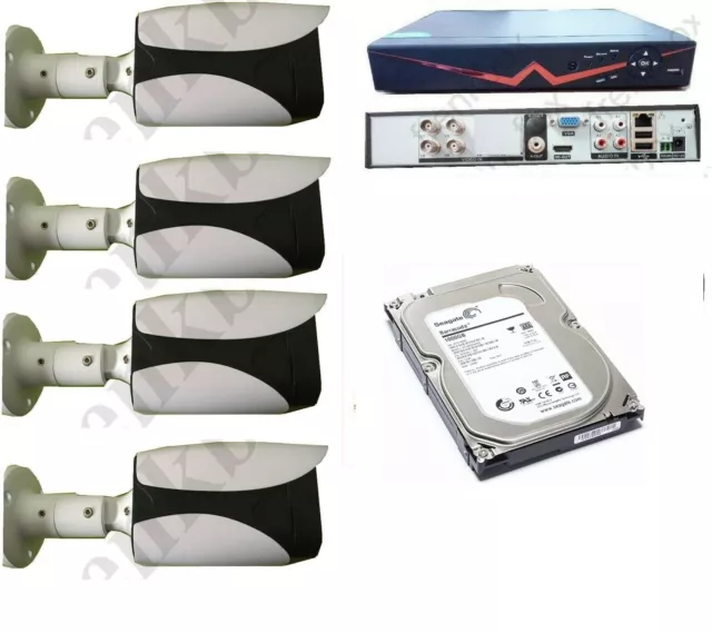 Kit videosorveglianza completo DVR AHD 4 canali  telecamere 4 mpx  1000gb hdd