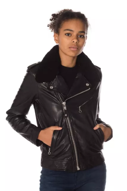 Schott Nyc Blouson Perfecto Neuf Femme Lcw2607 Cuir D'agneau Black T Xl 42