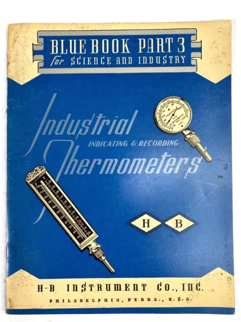 1936 INDUSTRIAL THERMOMETERS antique catalogue H-B INSTRUMENT CO. - Philadelphia